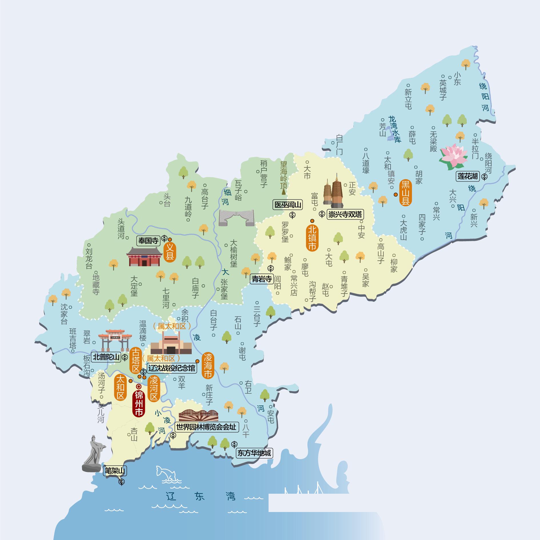 锦州人文地图