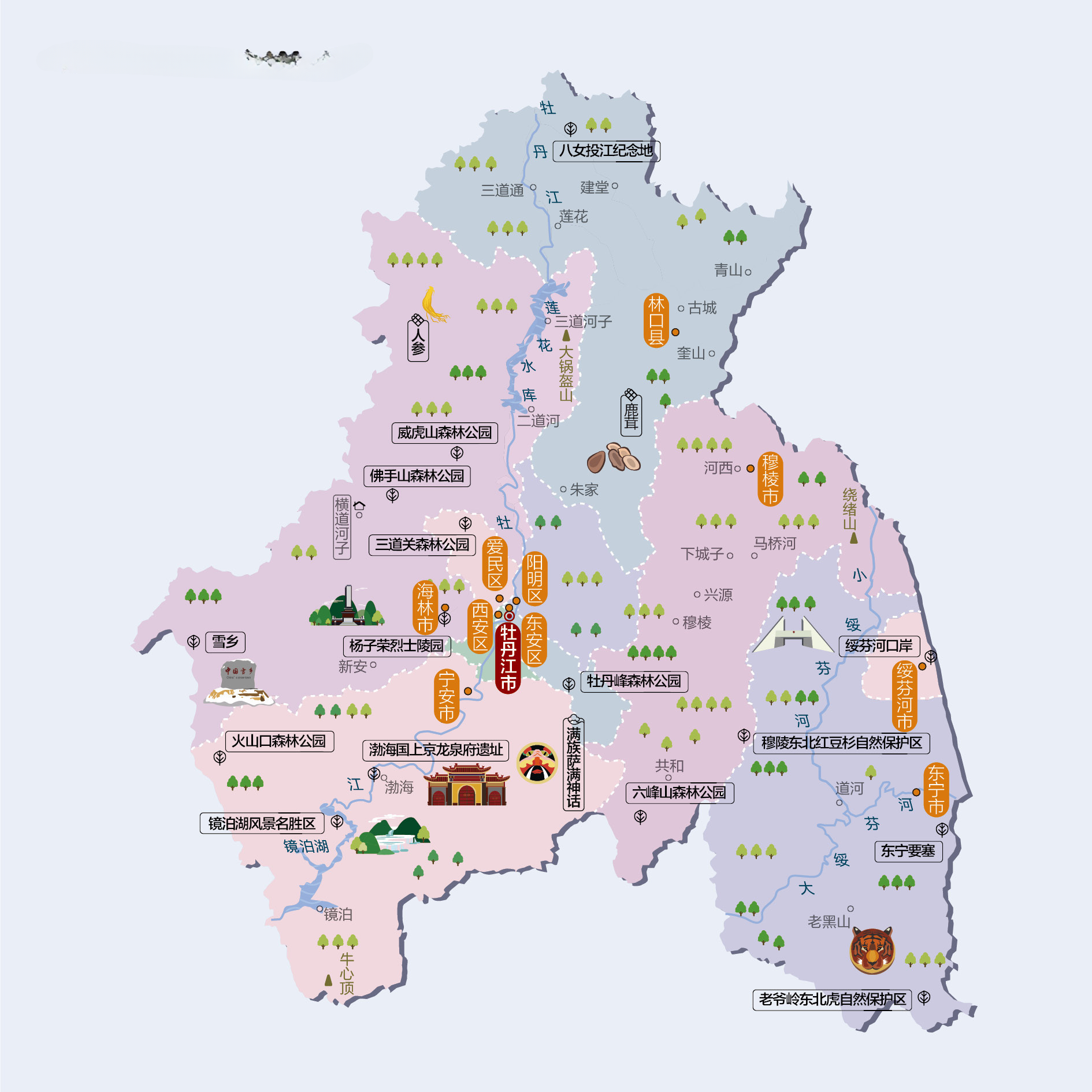 牡丹江人文地图