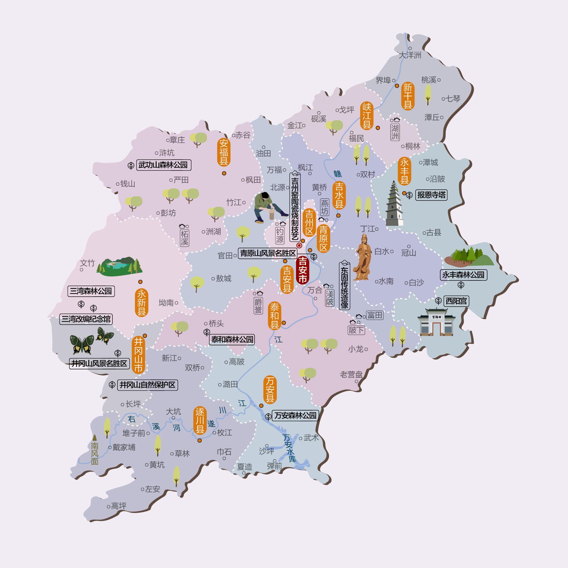 吉安人文地图
