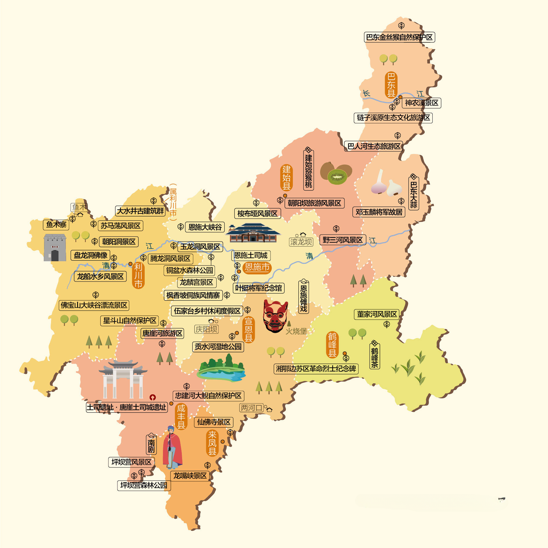 恩施州人文地图