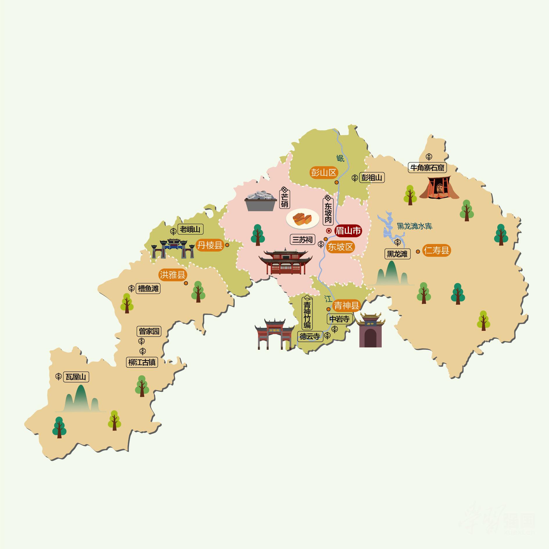 眉山人文地图