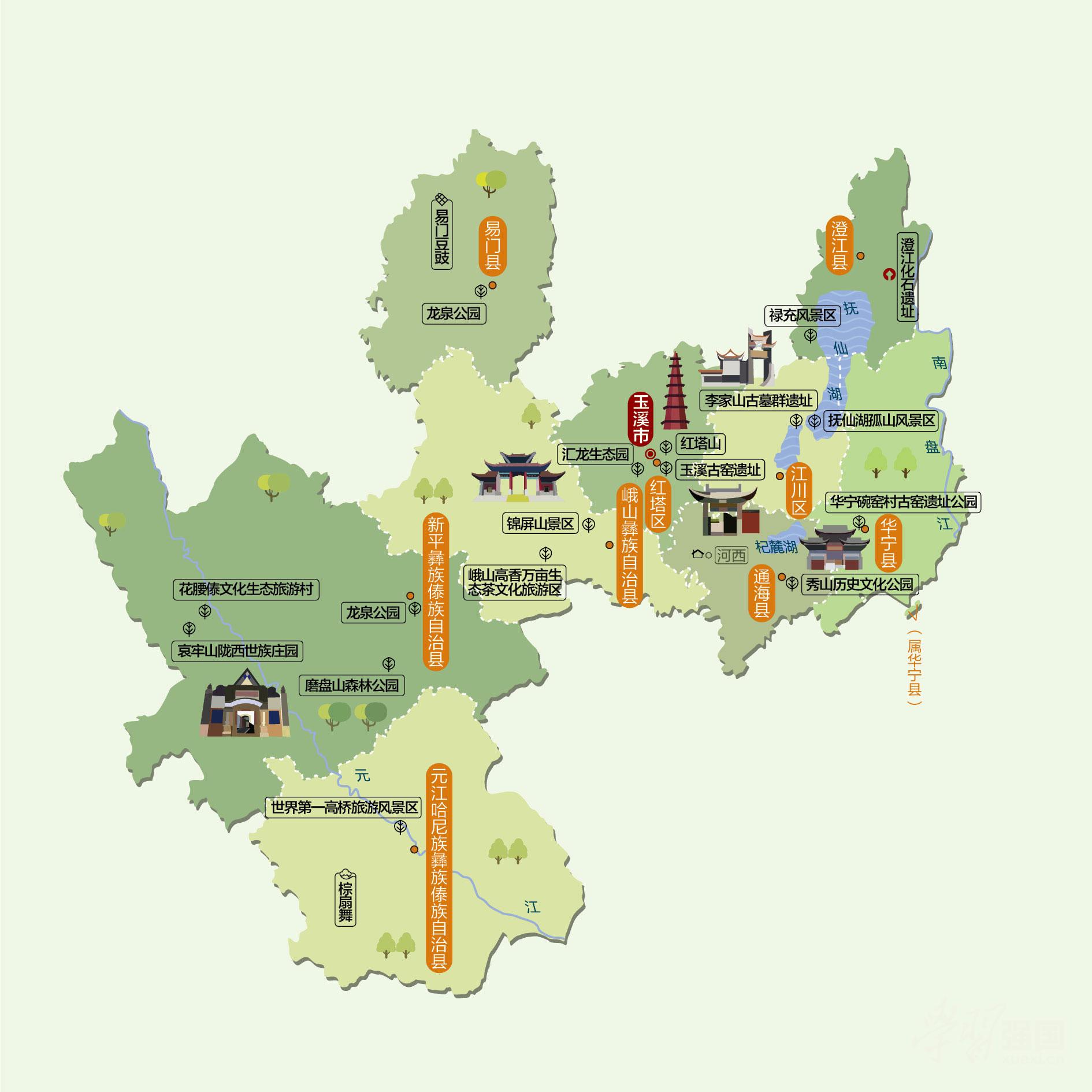 玉溪人文地图