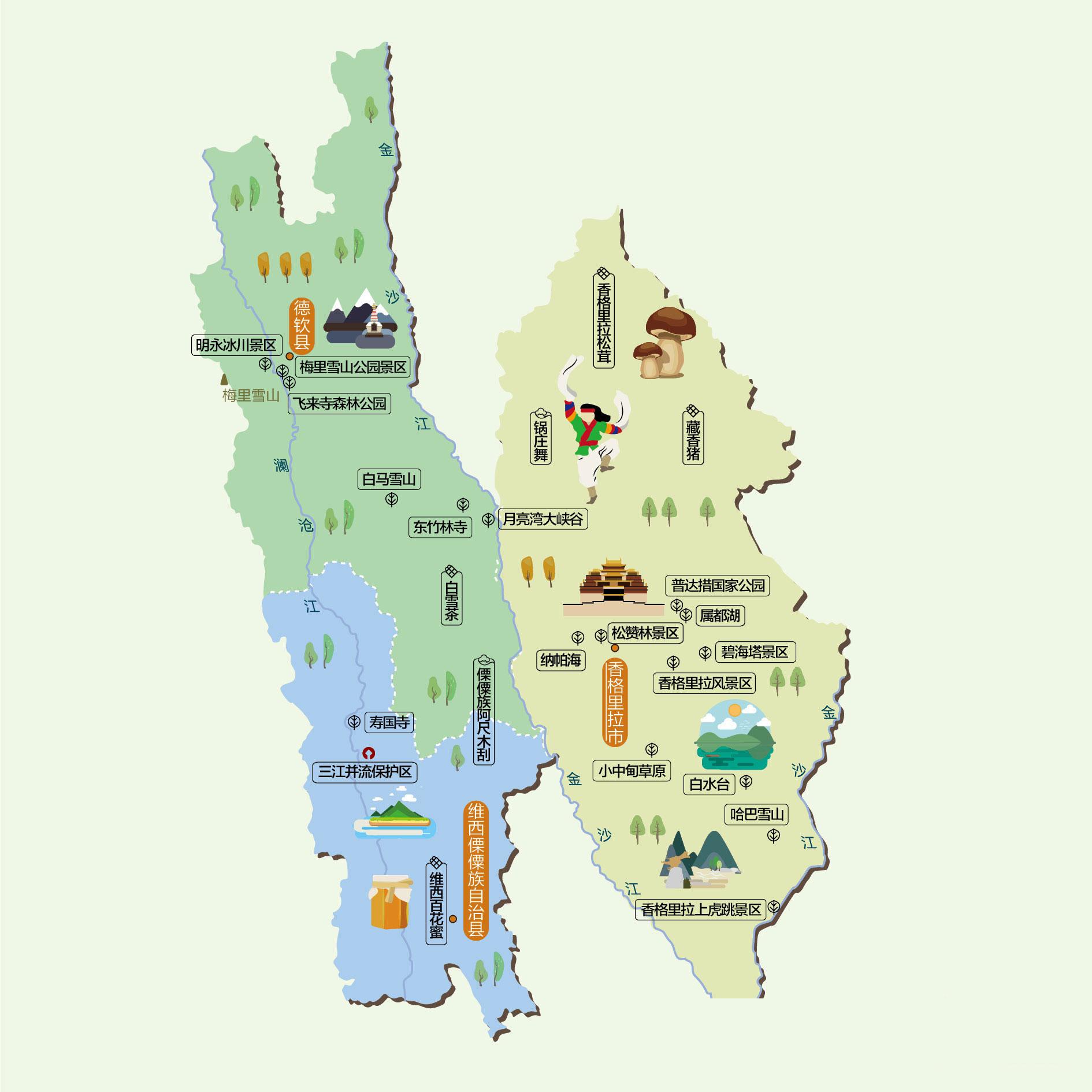 迪庆州人文地图