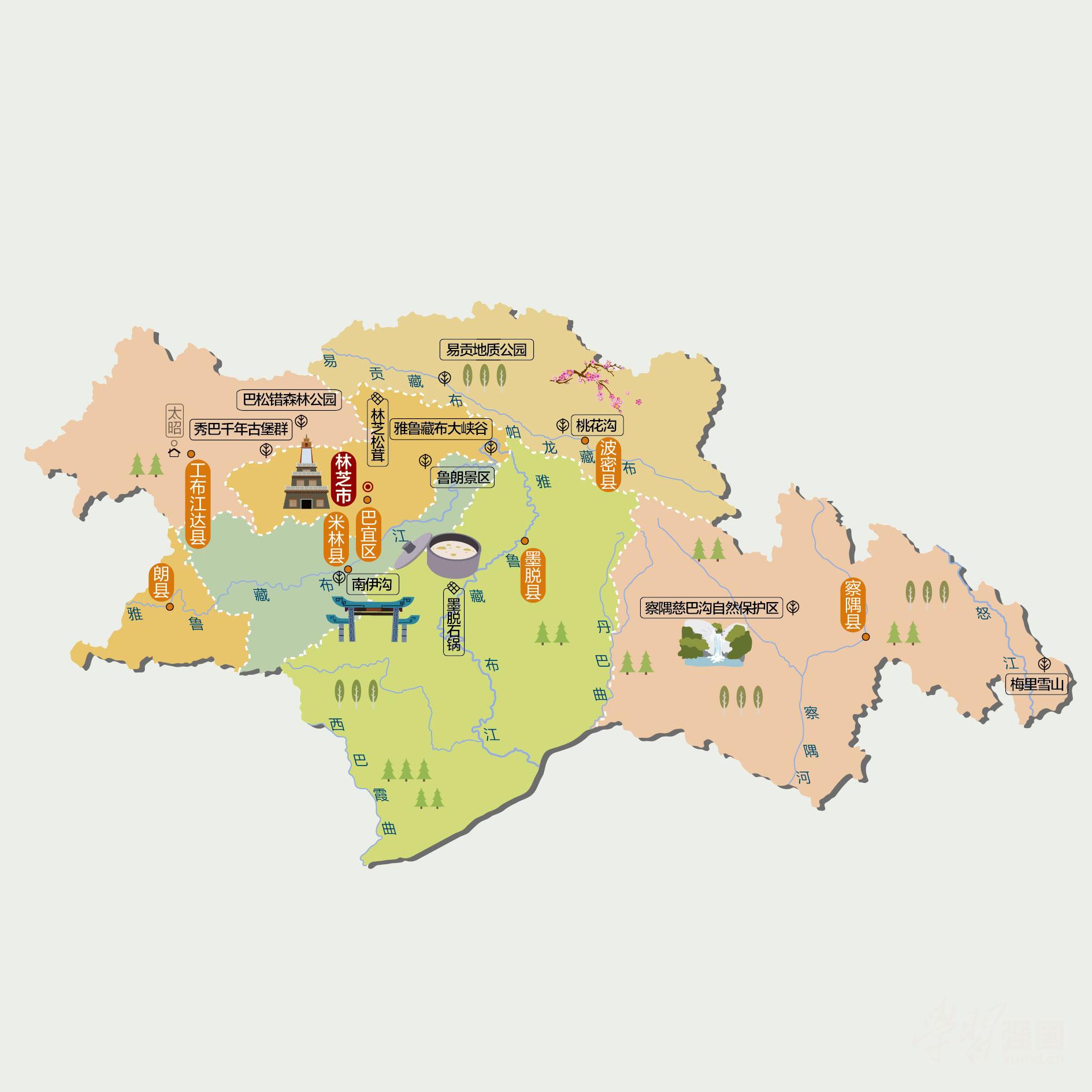 林芝人文地图