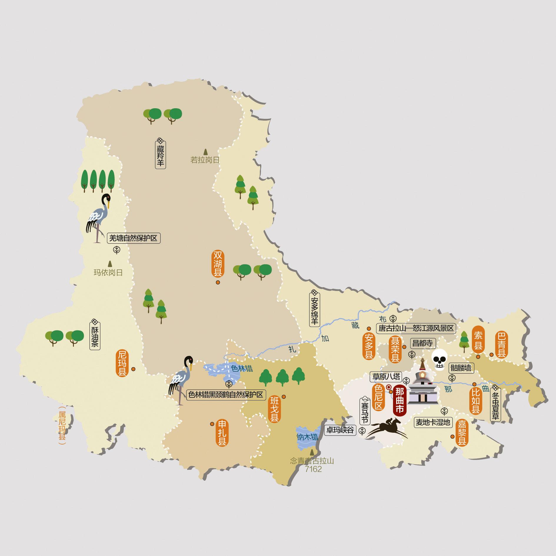 那曲人文地图