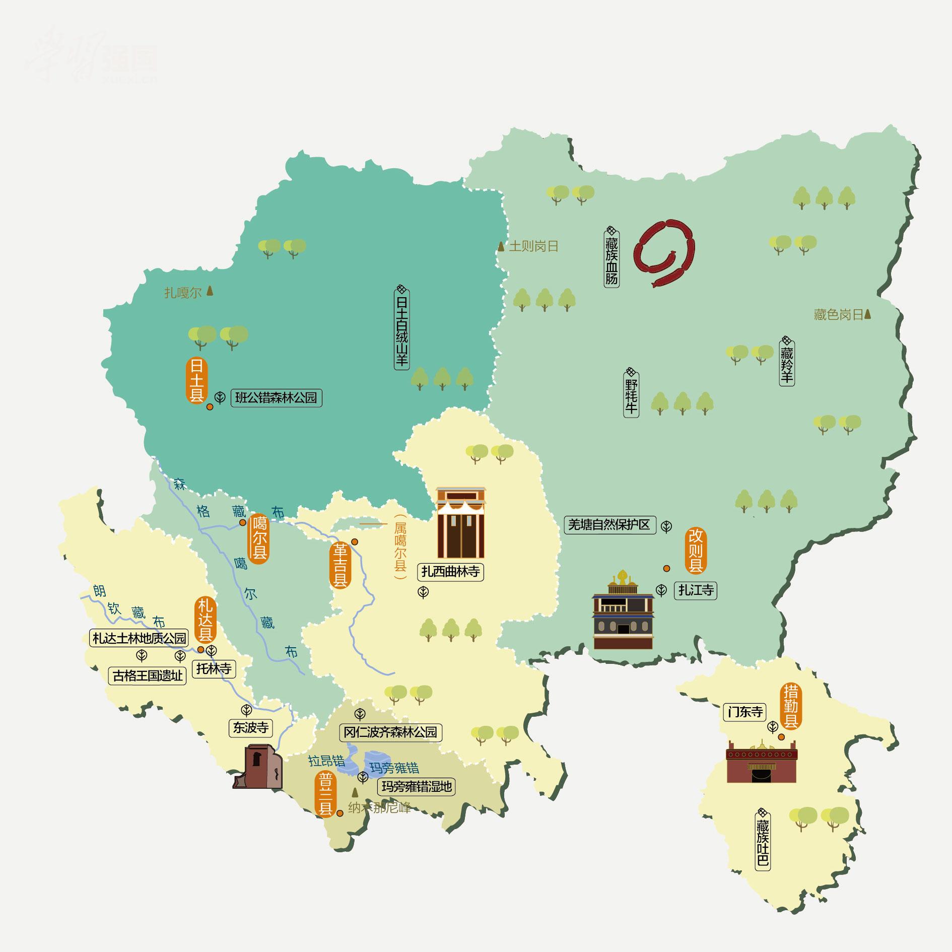 阿里地区人文地图