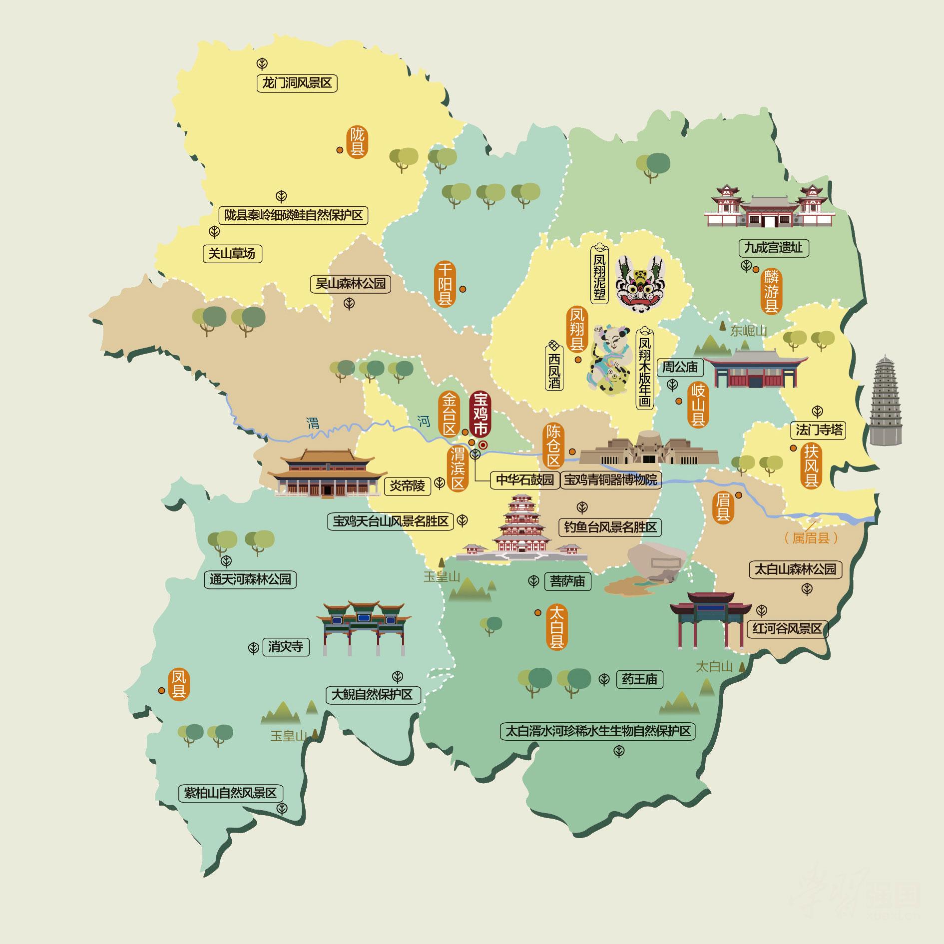 宝鸡人文地图